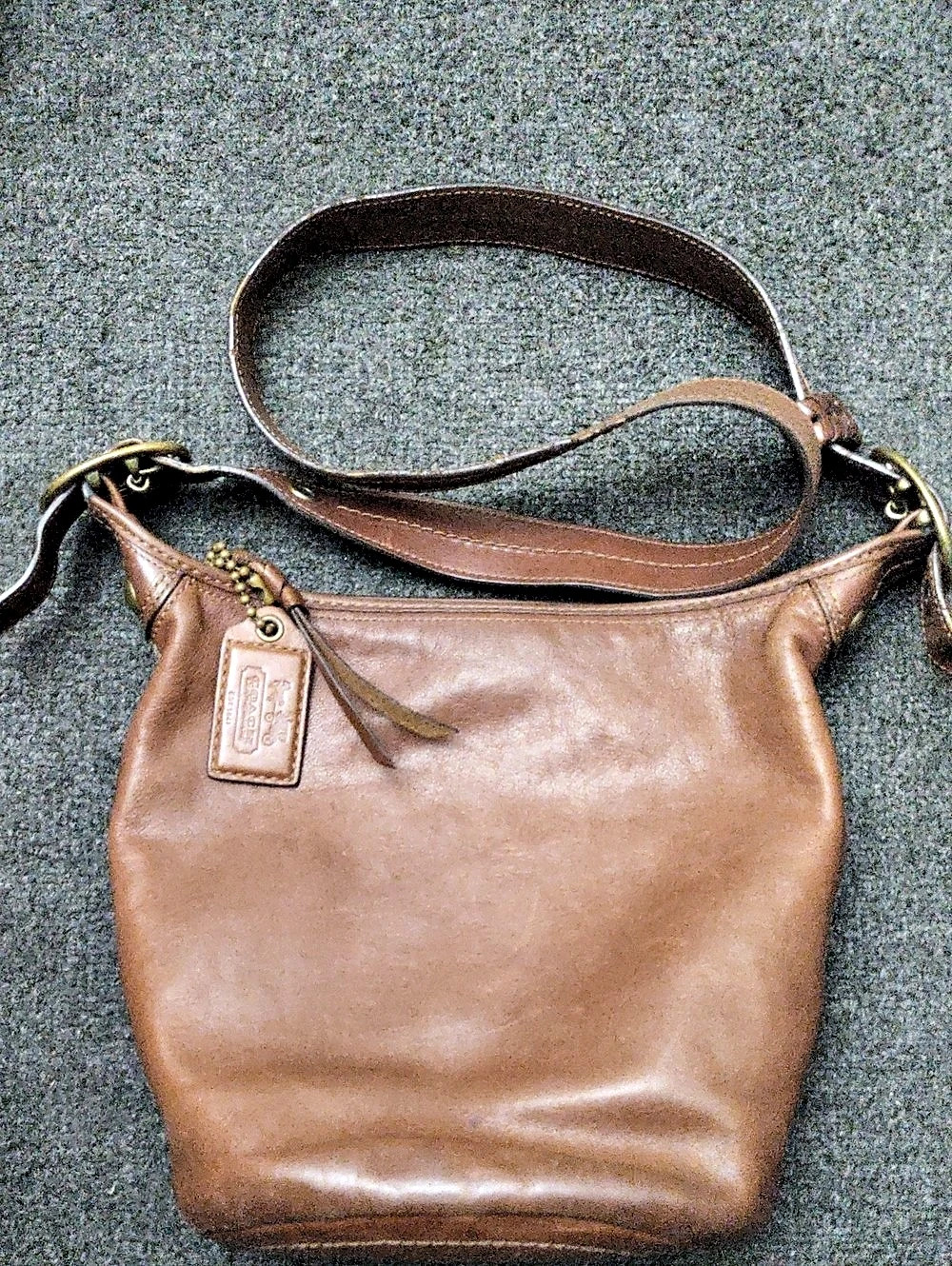Coach Legacy Slim Duffle Brown Leather Shoulder Bag